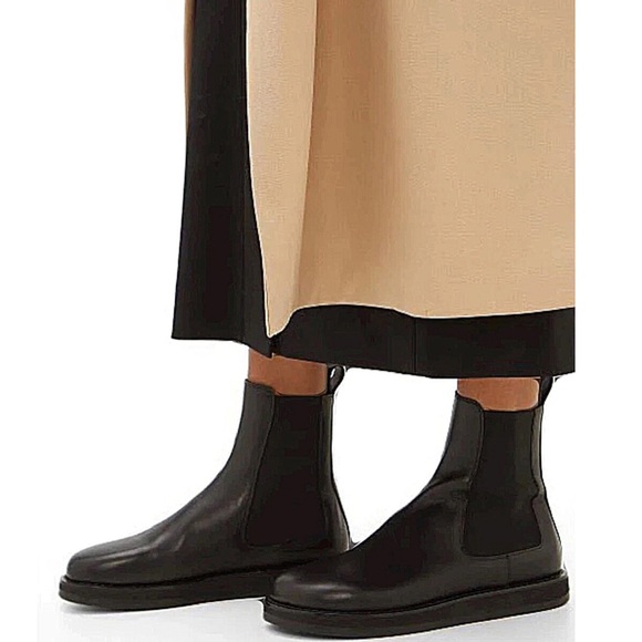 The Row Gaia Black Leather Ankle Boots - Picture 2 of 11